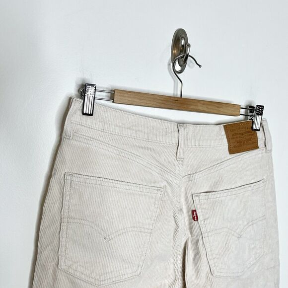 Levis Premium 70s High Flare Corduroy Pants Ivory White Womens 29 Bell Bottom - Picture 7 of 10